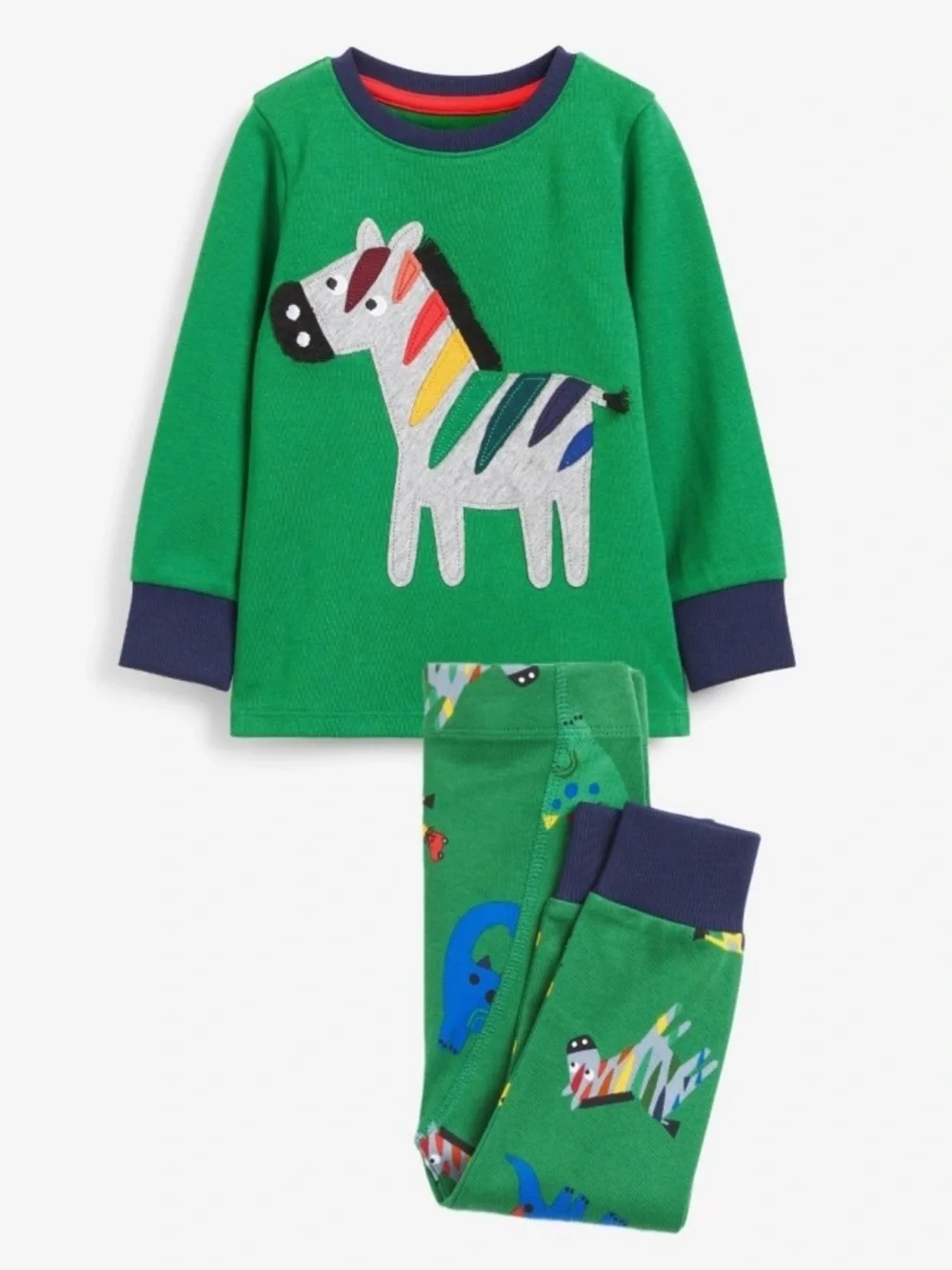 Next Green Zebra Long Pajama Set